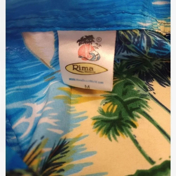Rima Beachworld Short Sleeve Button Up Hawaiian Shirt Size Medium - Picture 4 of 5